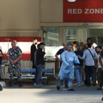  People gather outside a hospital in Beirut, Lebanon, September 17, 2024