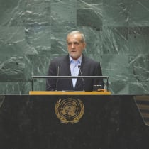  IRAN’S PRESIDENT Masoud Pezeshkian addresses the UN General Assembly, last week. The writer asks: Why does Iran look paralyzed with indecision as the IDF continues to cripple Hezbollah? 
