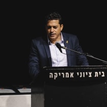  Amichai Chikli attending the One Million Lobby Association event honoring the immigrant IDF soldiers who fell in combat in war against Hamas and Hezbollah.
