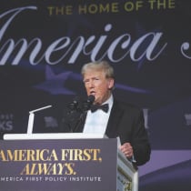  US PRESIDENT-ELECT Donald Trump speaks at an America First Policy Institute gala last week at Mar-A-Lago in Palm Beach, Florida. 