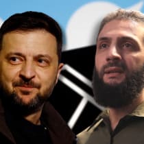  Ukraine's President Volodymyr Zelensky and Abu Mohammed al-Jolani. (Illustrative)