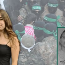  La rehén israelí Agam Berger, con fotos de mujeres a las que trenzó el pelo