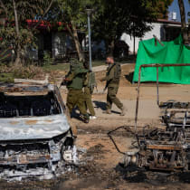  The destruction caused by Hamas terrorists in Kibbutz Nahal Oz, near the Israeli-Gaza border, in southern Israel, October 20, 2023.