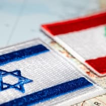  Banderas bordadas de Israel y Líbano (ilustrativo)