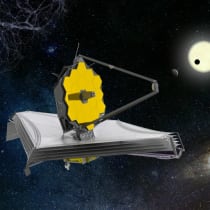  Impresión artística del telescopio espacial James Webb de la NASA.