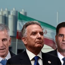  El director del Mossad, David Barnea, el ministro de Asuntos Estratégicos, Ron Dermer, y el enviado a Oriente Medio, Steve Witkoff (Ilustrativo).