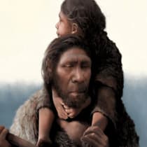  Hallada la huella dactilar neandertal más antigua del mundo en un guijarro de 43.000 años de antigüedad en España. Ilustración. 