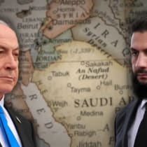  El Primer Ministro Benjamin Netanyahu y el Presidente sirio Ahmed al-Sharaa, con un mapa de Oriente Medio (Ilustrativo). 