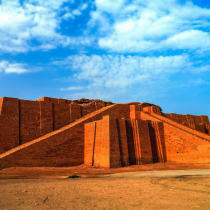 Restoration of the ziggurat temple in ancient Ur