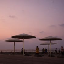 El puerto de Tel Aviv por la noche, 16 de octubre de 2019.