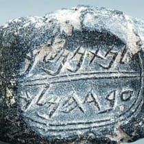 Este sello, que data del periodo del Primer Templo, presenta una inscripción en hebreo que dice: «Natan-melech, siervo del rey», una cita que aparece en el segundo «Libro de los Reyes», 23:11. 