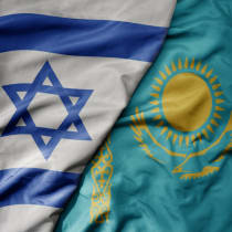 (illustrative) The flags of Israel and Kazakhstan