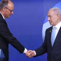 El canciller alemán Friedrich Merz ofrece una rueda de prensa conjunta con el primer ministro Benjamin Netanyahu en Jerusalén, el 7 de diciembre de 2025. 