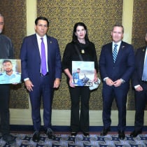 US UN ambassador Michael Walz meets with Talik and Itzik Gvili, the parents of slain Gaza hostage Ran Gvili, Israel’s UN ambassador Danny Danon, and Coordinator for the Hostages and the Missing Brig.-Gen. (Res.) Gal Hirsch.