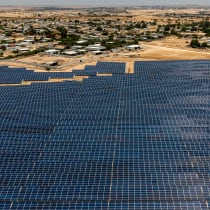 An electricity-generation plant in the Bedouin village of Tirabin al-Sana in Israel’s Negev Desert. Israel must do more to foster renewable solar, gas, and wind energy. 