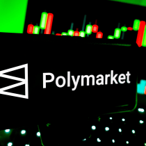 The logo of prediction market trading platform Polymarket is seen on a digital screen (illustrative)