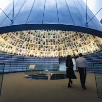 People visit at the Hall of Names at the Yad Vashem Holocaust Memorial museum in Jerusalem on April 12, 2026, ahead of Israeli Holocaust Remembrance Day.