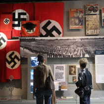 People view the exhibits at Yad Vashem on April 13, 2026. 