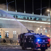 Police clash with ultra-Orthodox Jews following a protest against IDF conscription in Jerusalem.