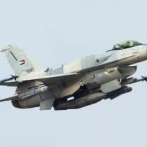 An Emirati F-16E fighter jet; illustrative.