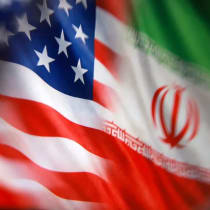 Banderas de EE.UU. e Irán