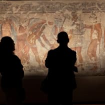 People look at the newly acquired Tomb of Francois, a 4th-century BC masterpiece bought last month by Italy's Culture Ministry for 15 million euros, at the National Etruscan Museum of Villa Giulia in Rome, Italy, June 30, 2026.