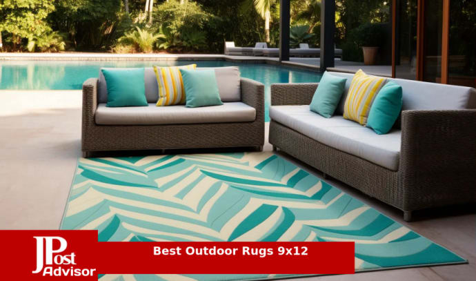 9x12 Water Resistant, Large Indoor Outdoor Rugs for Patios, Front Door  Entry, Entryway, Deck, Porch, Balcony, Outside Area Rug for Patio, Blue,  Basketweave