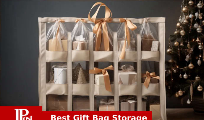 Santa's Bags Door Hanging Wrapping Paper Storage Bag, Christmas Storage