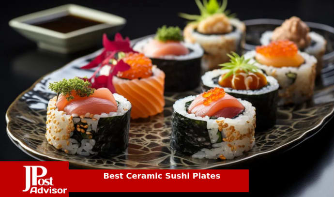 uniidea Ceramic Sushi Serving Tray Sets 2, 6 Pieces Japanese Style