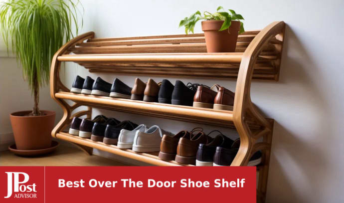 MISSLO Door Shoe Rack With Deep Pockets Over the Door Shoe Storage Organizer  for Narrow Closet and Dorm Holds 12 Pairs Shoe Hanger holder Grey 