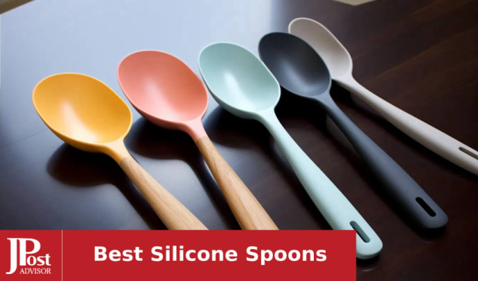 4 Pieces Large Silicone Mixing Spoon for Baking, Serving, Basting - Heat  Resistant, Non Stick Utensil Spoon (Blue, Gray, Green)