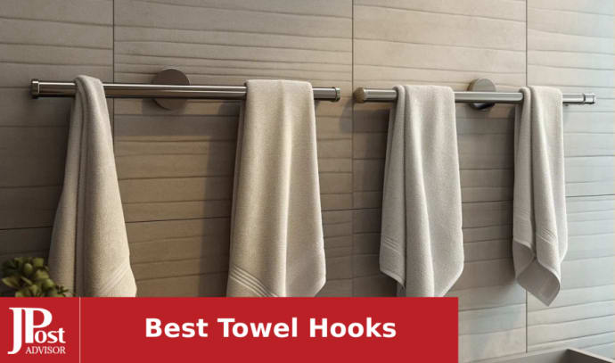 Budding Joy Towel Hooks for Bathrooms, 4 Pack Brushed Nickel Hook Coat Wall  Mounted SUS304 Stainless Steel Robe Hanger for Bathroom, Kitchen, Hotel