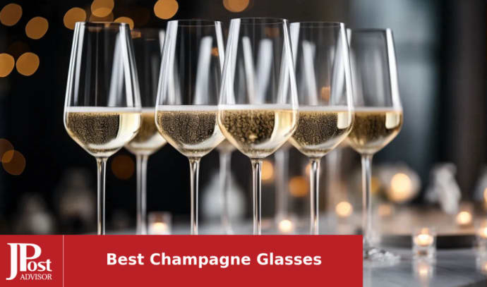 JoyJolt Claire Crystal Cylinder Champagne Glass - Set of 4
