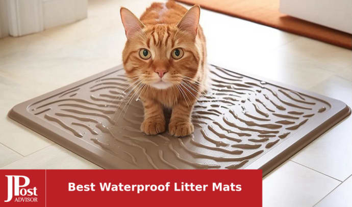 WePet Cat Litter Box Mat, Kitty Premium PVC Pad, Durable Trapping Rug, Phthalate Free, Urine-Resistant, Scatter Control, L 35 x
