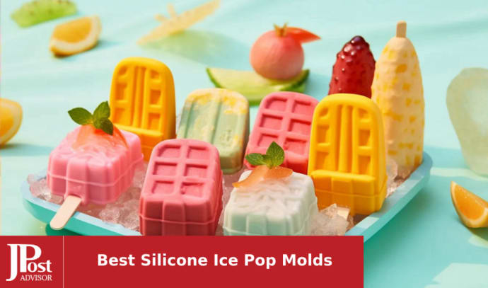 Popsicle Molds Set of 2 Silicone Ice Pop Molds 4 Cavities Homemade Popsicle  Maker Ice Cream Mold Oval with 50 Wooden Sticks for DIY Ice Cream