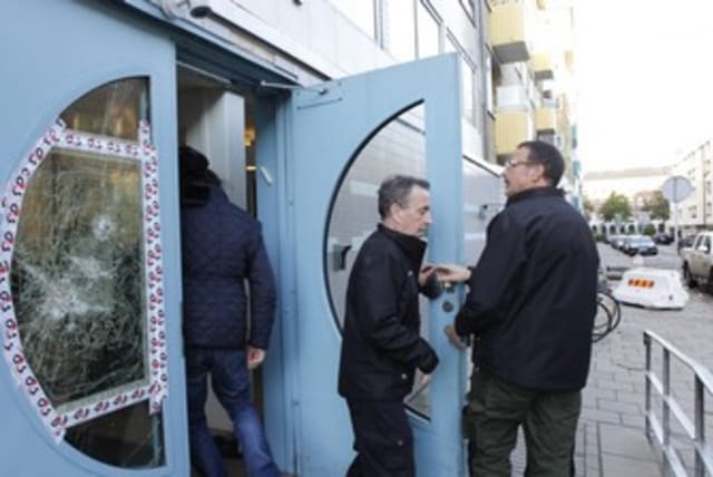 Man enters, exits JCC in Malmo, Sweden 370 (photo credit: REUTERS/Scanpix Sweden)