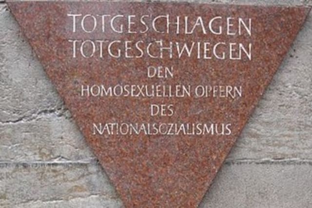 Memorial to gay Holocaust victims in Berlin. (photo credit: Wikimedia Commons)