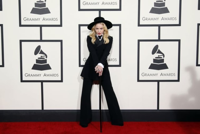 Madonna arrives at the 56th annual Grammy Awards in Los Angeles, California January 26, 2014 (photo credit: REUTERS)