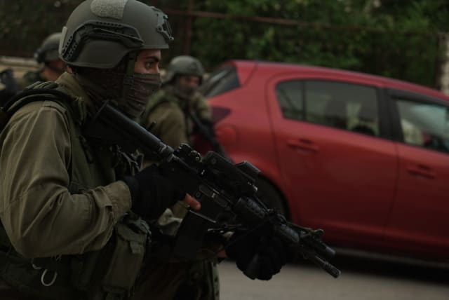 IDF soldiers during activities in the West Bank (photo credit: IDF SPOKESPERSON'S OFFICE)