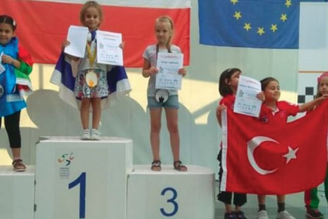 JUNIOR CHESS champion Liel Levitan wins the gold medal.  (photo credit: Courtesy)