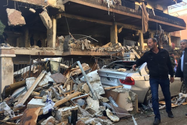 Site of tSite of the alleged Israeli attack against Islamic Jihad in Damascus on Tuesdayhe alleged Israeli attack in Damascus on Tuesday (photo credit: REUTERS)
