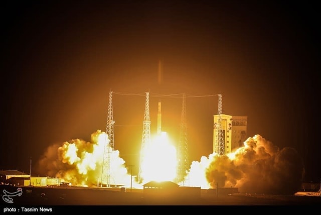 Iran Zafar satellite launch, Feb. 9, 2020 (photo credit: TASNIM NEWS AGENCY)