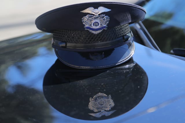 A police officer's hat for the Los Angeles, California Police Department (LAPD) (photo credit: REUTERS/CHRIS HELGREN)