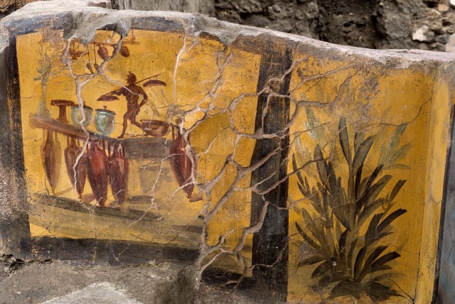 Archaeologists discover ancient 'Street Food Shop' - Pompeii (photo credit: REUTERS)