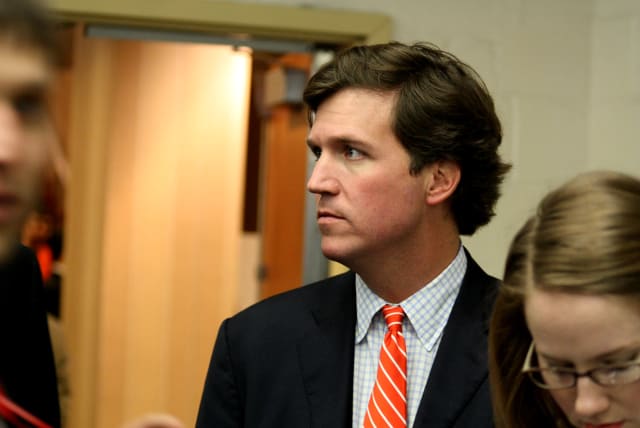 Tucker Carlson on the Exhibit Floor at CPAC, 2010 (photo credit: GAGE SKIDMORE)