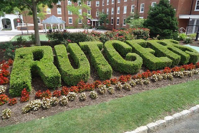 Rutgers University College Avenue campus July 2016 Hedge spells out Rutgers (photo credit: Wikimedia Commons)