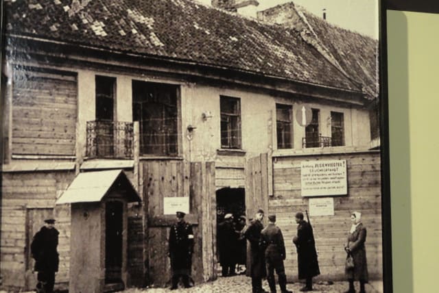  The main entrance to the Vilnius Ghetto in Lithuania during World War II. (photo credit: Wikimedia Commons)