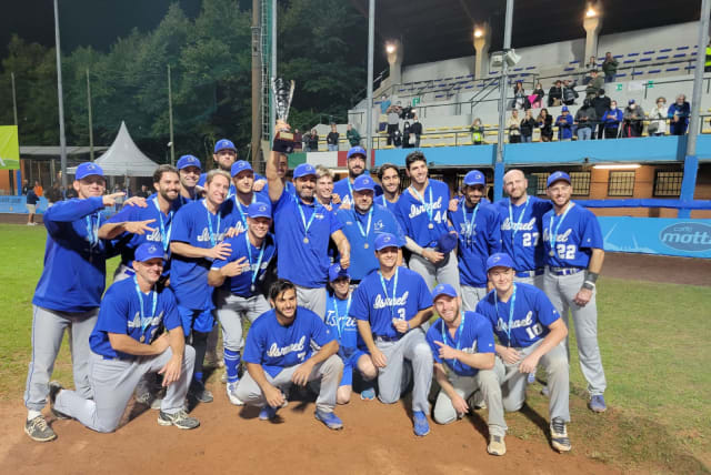  TEAM ISRAEL won a silver medal at the European Baseball Championships in Torino, Italy, after a heartbreaking 9-4 loss to the Netherlands in the final. (photo credit: ISRAEL ASSOCIATION OF BASEBALL/ COURTESY)