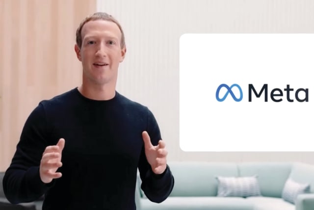 Facebook CEO Mark Zuckerberg appears at a  live-streamed virtual and augmented reality conference last month to announce the rebranding of Facebook as Meta. (photo credit: FACEBOOK/REUTERS)
