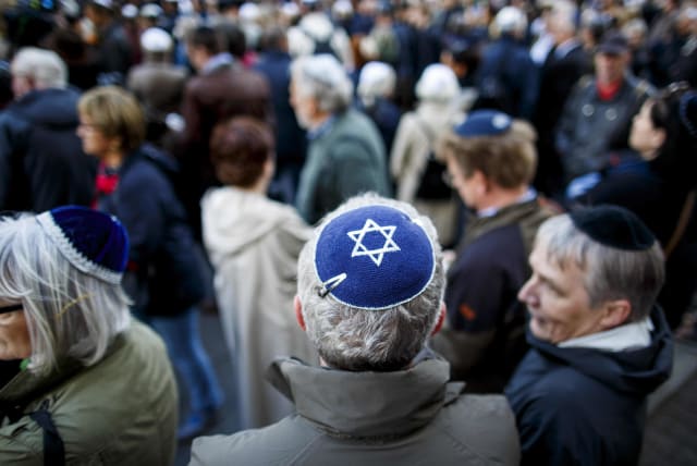  Jewish Community Calls For Kippah Gathering To Protest Against Anti-Semitism (photo credit: Carsten Koall/Getty Images)
